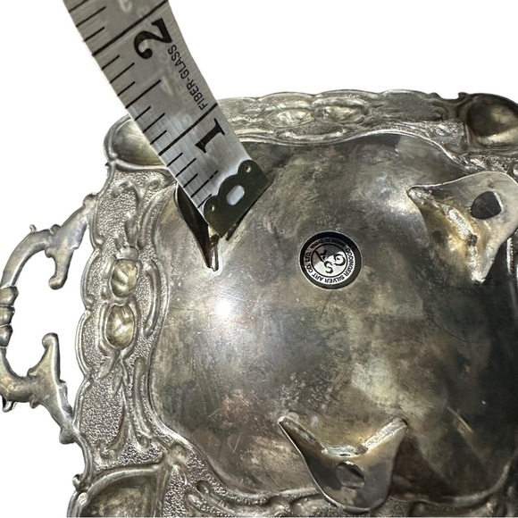 Godinger Silver Art Co Silver Plates Candy Nut Trinket Dish 9x6” Footed Handles - Picture 14 of 14